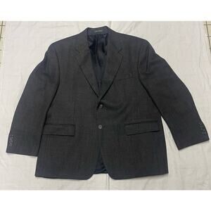 Ralph Lauren Blazer Jacket 100% Wool Lane Men's Size 44S Two Button Dark Gray